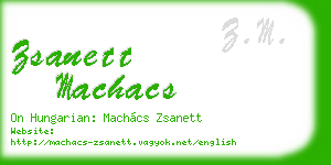 zsanett machacs business card